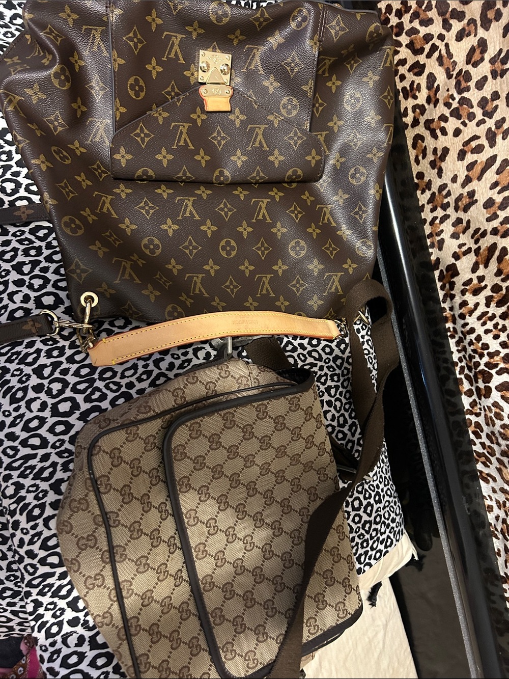Shoulder Bag with Tan Accent
